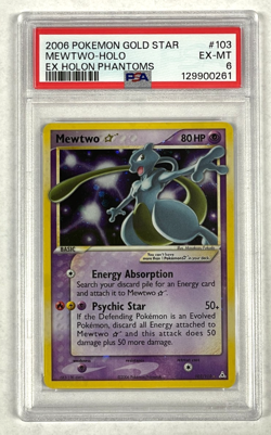 Mewtwo Holo Gold Star PSA 6 EX-MT 2006 Pokemon EX Holon Phantoms #103/110 - Image 1