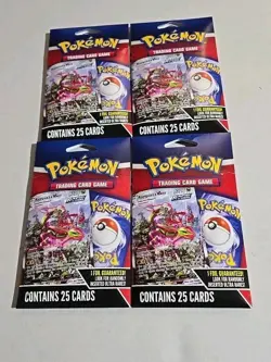 Pokemon Trading Cards Game Mystery Packs 25 Cards 1 Foil Guaranteed (Lot Of 4) - Image 1