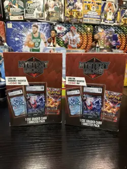 (LOT OF 2) 2025 Pokemon Mystery Gems 1 CGC Graded Card & 1 Booster Pack Each NEW - Image 1