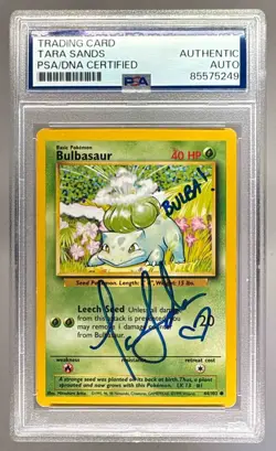 85575249 Bulbasaur 1999 Pokemon 1st Edition #44/102 PSA AUTH Tara Sands Auto - Image 1