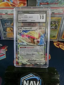 2023 Pokemon Game Pidgeot EX Obsidian Flames 164/197 Holo CGC Gem Mint 10 - Image 1