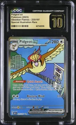 Pidgeot Ex (225/197) Obsidian Flames Special Illustration Rare CGC Pristine 10 - Image 1