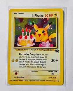 Pokemon TCG Card - Birthday Pikachu Promo Holo Card #24 - Image 2