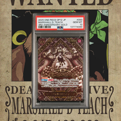 GOLD MARSHALL D. TEACH One Piece 2025 OP12 3rd Anniversary SP Japanese 93 PSA 10 - Image 1