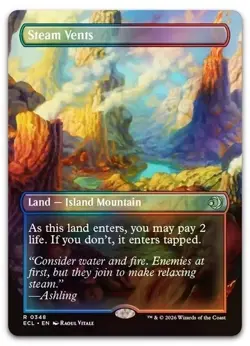 Steam Vents (Borderless) #348 (Foil) (NM) ECL Magic MTG - Image 1
