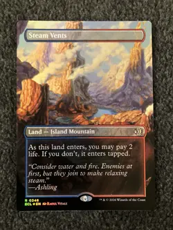 Magic The Gathering MTG - Steam Vents (Borderless) Foil - Lorwyn Eclipsed - Image 1