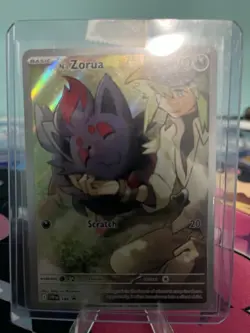 Pokemon N's Zorua 189 SVP Black Star Promos Full Art Promo Holo Card English TCG - Image 3