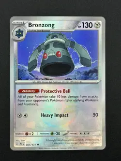 2025 Pokemon SV Prismatic Evolutions Bronzong Reverse Holo Master Ball #067/131 - Image 1