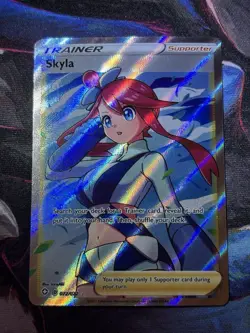 Pokemon TCG Skyla 072/072 Shining Fates Full Art Ultra Rare Holo Trainer - Image 2