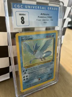 1999 Pokemon Fossil Articuno Holo Rare Unlimited 2/62 CGC 8 - Image 3