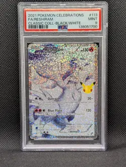 2021 POKEMON CELEBRATIONS CLASSIC COLLECTION #113 FULL ART/RESHIRAM PSA 9 - Image 1