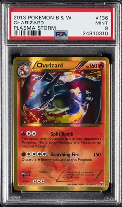 2013 POKEMON B&W PLASMA STORM #136 CHARIZARD PSA 9 - Image 1