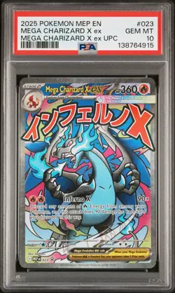 PSA 10 Mega Charizard X ex #023 Pokemon MEP Black Star Promo English 2025 - Image 1