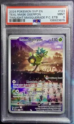 PSA 9 - Teal Mask Ogerpon - 123 (Pokemon Center Exclusive) - Image 1