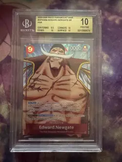 2023 ONE PIECE OP02-PARAMOUNT WAR ALTERNATE ART #004 EDWARD NEWGATE BGS 10 - Image 1