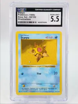 STARYU 1999 POKEMON BASE SET SHADOWLESS COMMON B 65/102 CGC 5.5 - Image 1