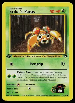 Pokemon Card - Erika's Paras Gym Challenge 1st Edition 71/132 Common - Image 1