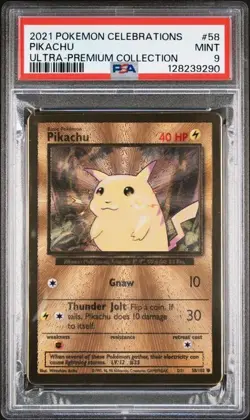 2021 CHARIZARD #4 & PIKACHU #58 POKEMON UPC CELEBRATIONS METAL CARD PSA 9 - Image 3