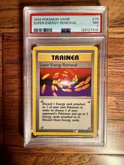 1999 Pokemon Game Super Energy Removal Base Set 79/102 PSA 7 - Image 1