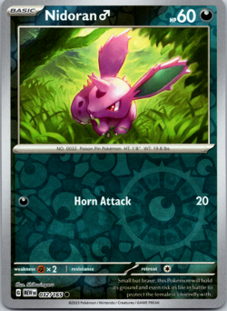 Pokemon TCG Nidoran 32/165 Common Reverse Holo Scarlet & Violet 151 MEW EN - Image 1