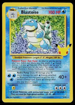 Pokemon Card - Blastoise Celebrations Classic Collection 2/102 Holo - Image 1