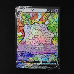 Pokemon Ditto Stain Glass Custom Made Fan Art Holo - Image 1