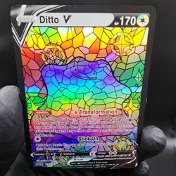Pokemon Ditto Stain Glass Custom Made Fan Art Holo - Image 2