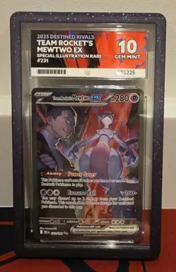 Pokemon TCG Destined Rivals Team Rocket's Mewtwo EX 231 ACE 10 - Image 1