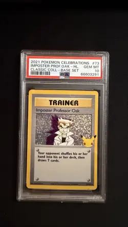2021 Pokemon Celebtrations Classic Collection Imposter PROF OAK #73 PSA 10 - Image 1