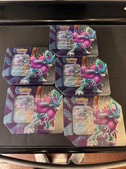 Pokemon TCG Walking Wake EX Paradox Clash Tin LOT OF 5 - Image 1