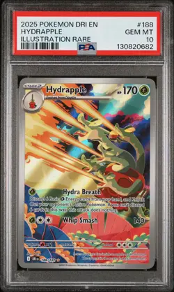 2025 POKEMON DRI EN-DESTINED RIVALS ILLUSTRATION RARE #188 HYDRAPPLE PSA 10 - Image 1