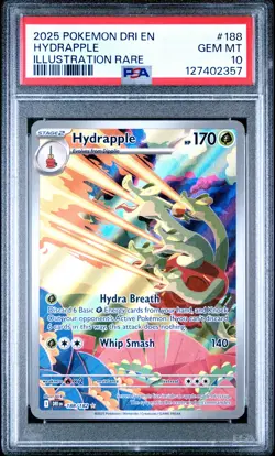 2025 POKEMON DRI EN-DESTINED RIVALS ILLUSTRATION RARE #188 HYDRAPPLE PSA 10 - Image 1