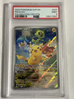 Pokemon Pikachu TCG IR Scarlet & Violet Paldea Evolved Promo Card SVP 027 PSA 9 - Image 1