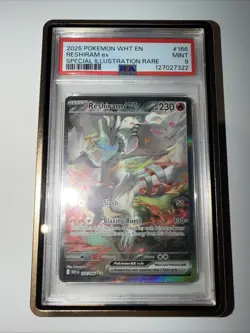 Pokemon TCG Reshiram EX White Flare Card 166/086 Sir PSA 9 Near Mint - Image 1
