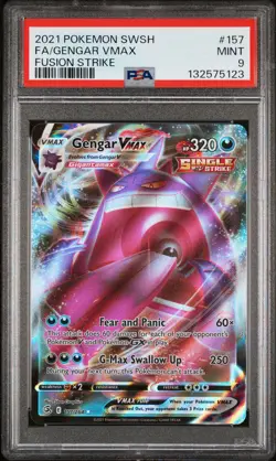 2021 POKEMON SWORD & SHIELD FUSION STRIKE #157 FULL ART/GENGAR VMAX PSA 9 - Image 1
