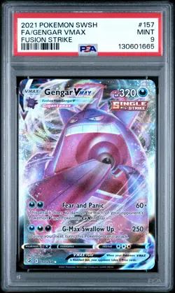 2021 POKEMON SWORD & SHIELD FUSION STRIKE #157 FULL ART/GENGAR VMAX PSA 9 - Image 1