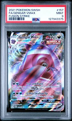 2021 POKEMON SWORD & SHIELD FUSION STRIKE #157 FULL ART/GENGAR VMAX PSA 9 - Image 1