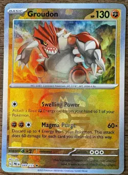 Pokemon TCG Groudon 039/131-Master Ball Holo IR- Prismatic Evolutions 2025 MINT - Image 1