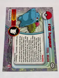 2000 Topps Chrome Pokemon TV Animation Foil #02 Ivysaur NM - Image 2