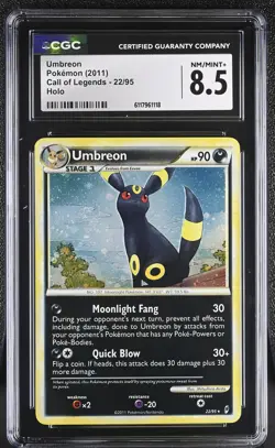 CGC 8.5 Umbreon 2011 Call of Legends 22/95 Holo SWIRL Pokemon Card - Image 1