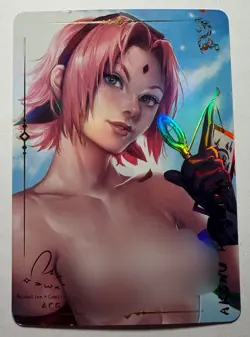 SEXY HEROINE WAIFU Sakura NARUTO ACG PREMIUM HOLOFOIL CARD NM - Image 1