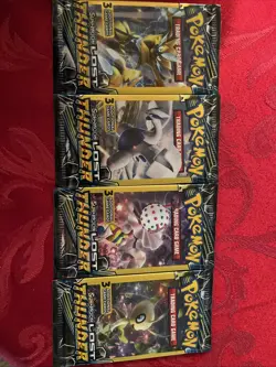 Pokemon Sun & Moon Lost Thunder (4) 3-Card Booster Packs Art Set 2018 Sealed - Image 2
