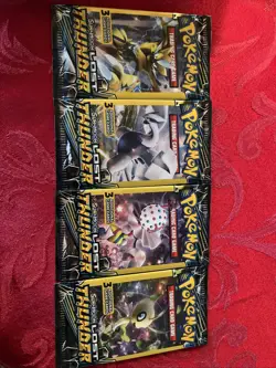 Pokemon Sun & Moon Lost Thunder (4) 3-Card Booster Packs Art Set 2018 Sealed - Image 3