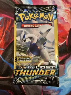 Pokemon Sun & Moon Lost Thunder (4) 3-Card Booster Packs Art Set 2018 Sealed - Image 2