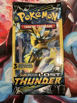 Pokemon Sun & Moon Lost Thunder (4) 3-Card Booster Packs Art Set 2018 Sealed - Image 3