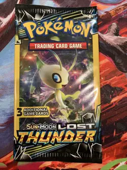 Pokemon Sun & Moon Lost Thunder (4) 3-Card Booster Packs Art Set 2018 Sealed - Image 5