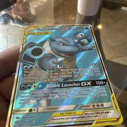 Pokemon TCG Blastoise Piplup GX Full Art Tag Team 214/236 Cosmic Eclipse Mint - Image 2