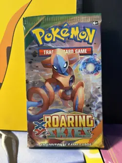 RARE Pokemon XY TCG Roaring Skies Sealed Booster Pack - Deoxys Pack Art 820650109751 - Image 1