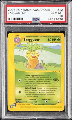 2003 POKEMON AQUAPOLIS #12 EXEGGUTOR PSA 10 - Image 1