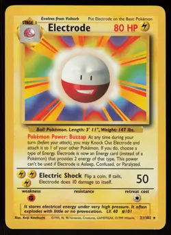 Pokemon Electrode Rare Normal Base Set 021/102 NM - Image 1